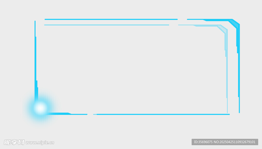 蓝色科技风边框图形元素