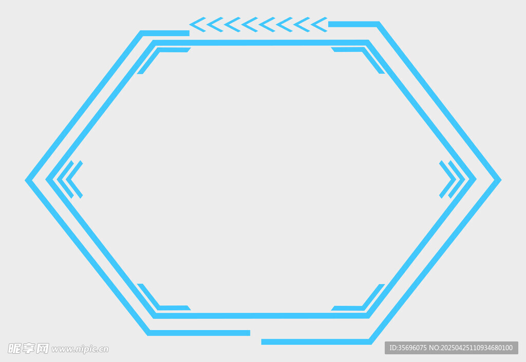 蓝色六边形边框图案