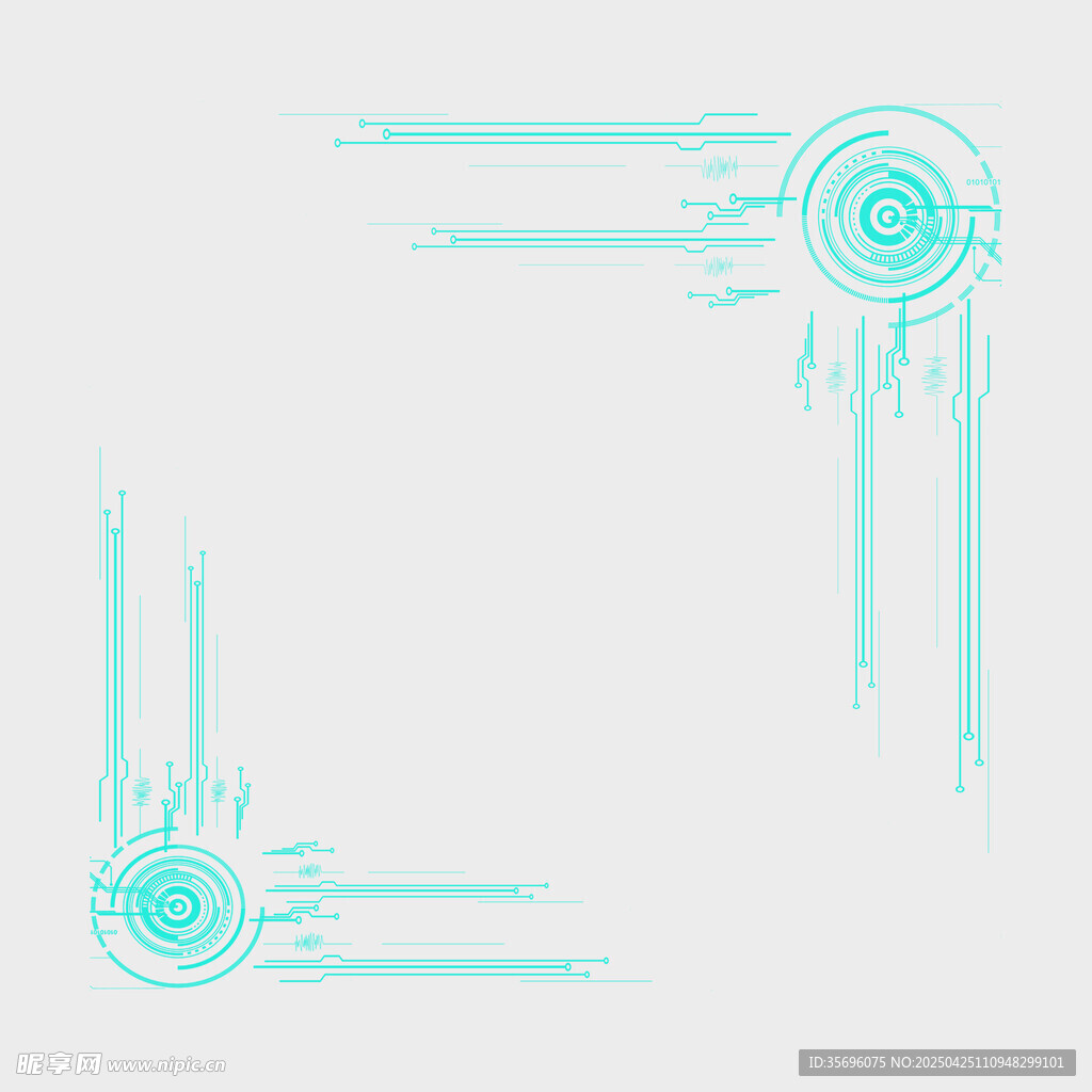 简约科技风装饰角元素