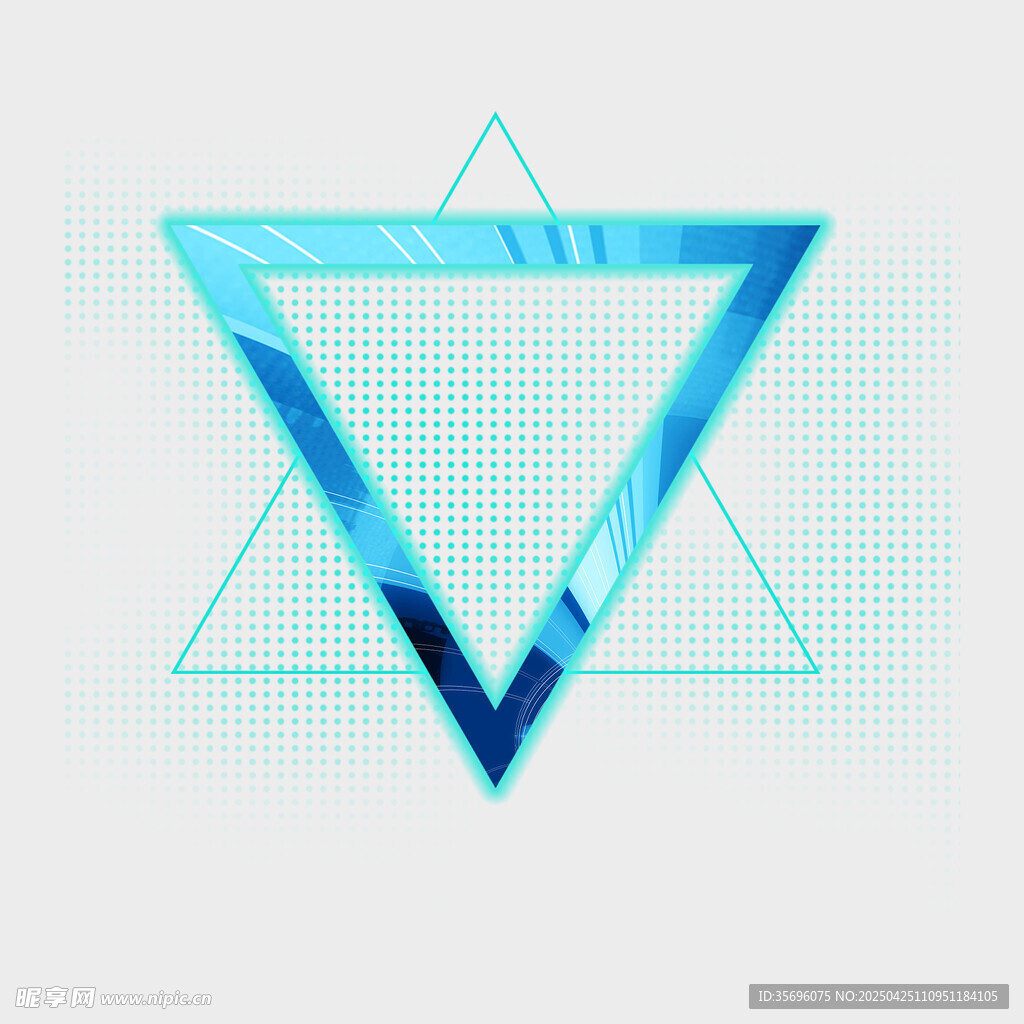 蓝色立体三角形几何图形