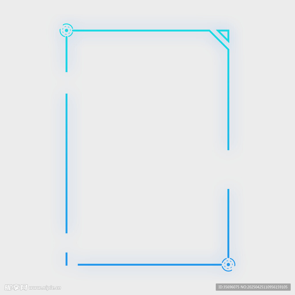 蓝色简约边框装饰图案