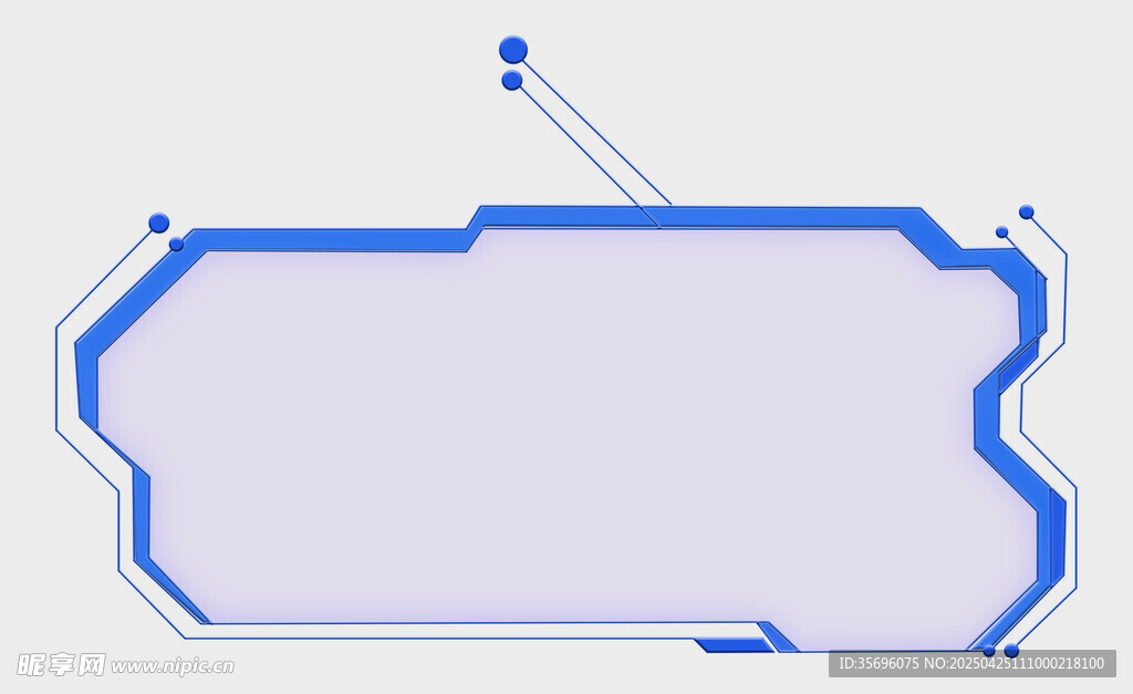 科技风蓝色边框图形元素
