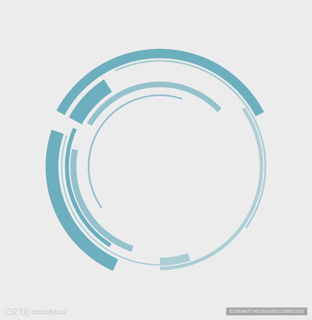 蓝色环形抽象几何图形