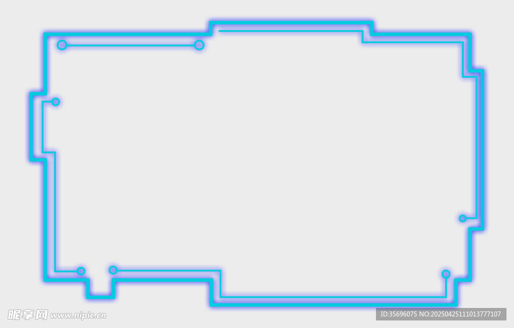 蓝色简约边框图形设计