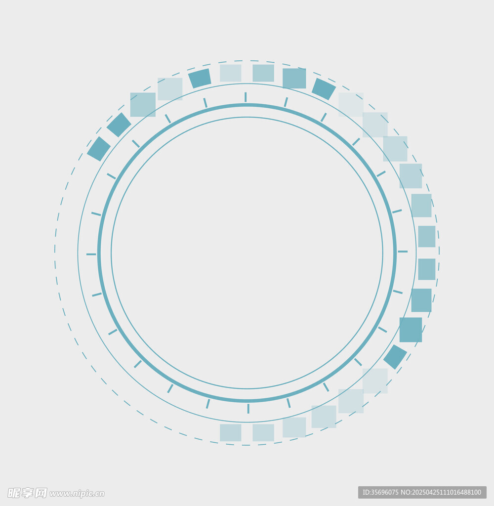 科技感圆形边框设计元素