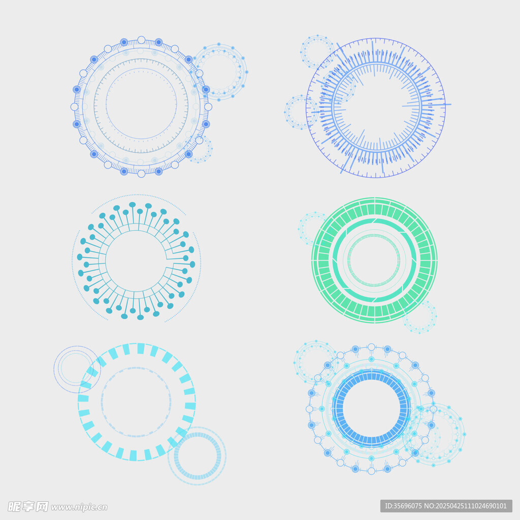 多彩圆形装饰图案集合