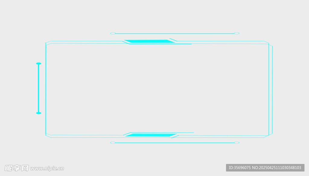 简约蓝色线条边框元素