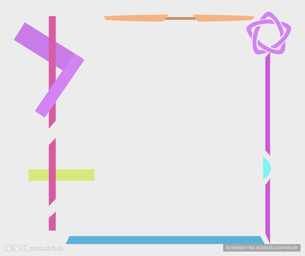 多彩几何边框装饰图案