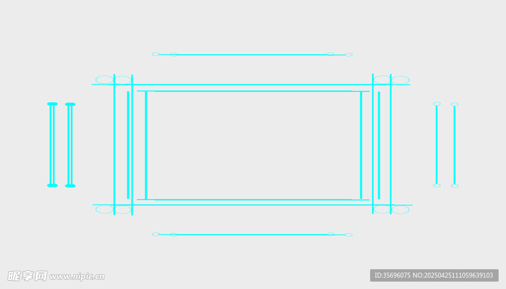 简约蓝线条几何图形框架