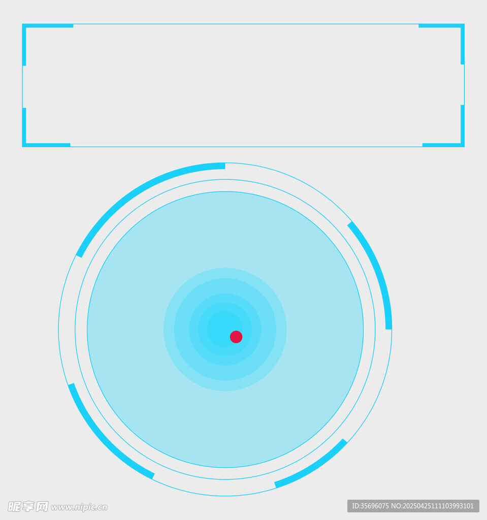简约蓝色科技风圆形界面元素