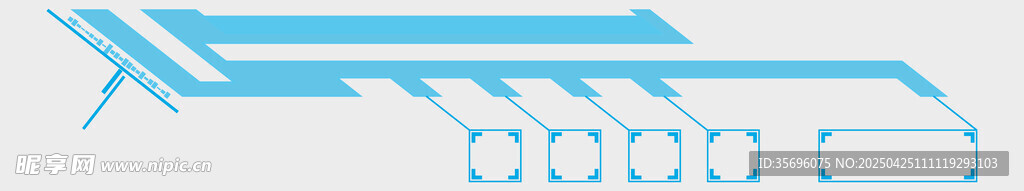 简约蓝色几何线条图案