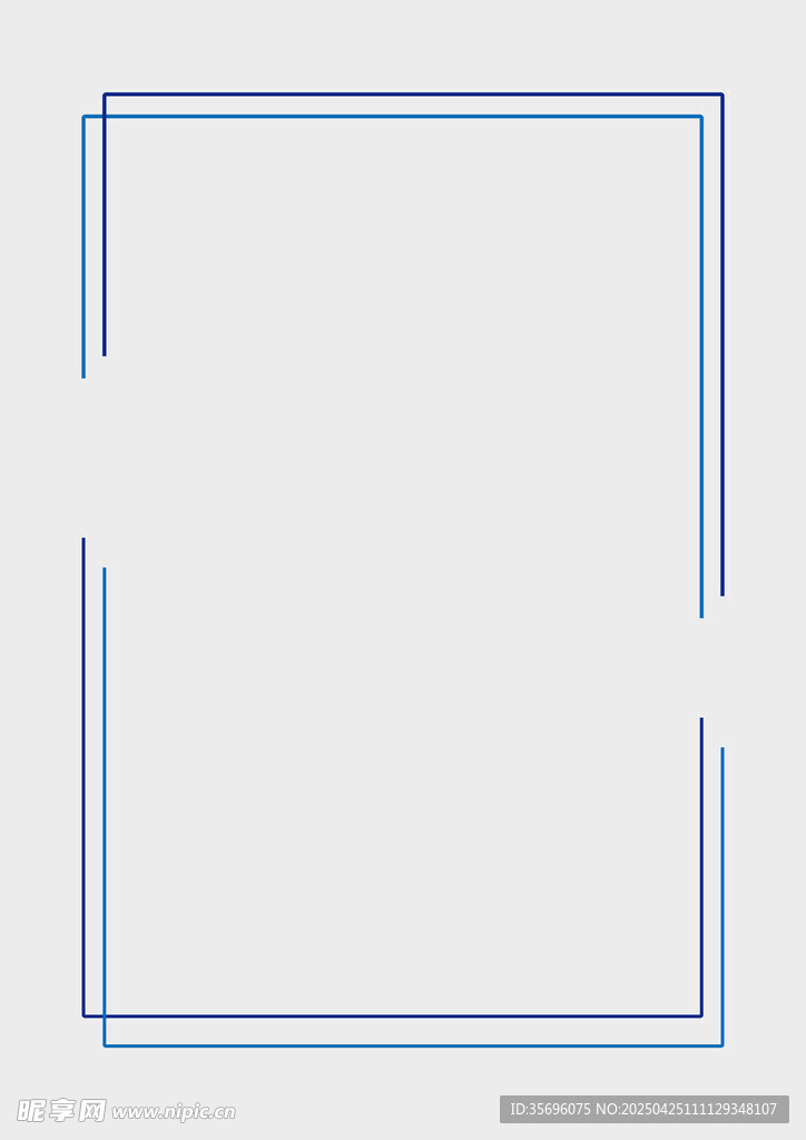 简约蓝色线条边框图案