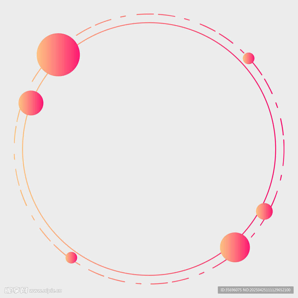 渐变圆形边框装饰图案