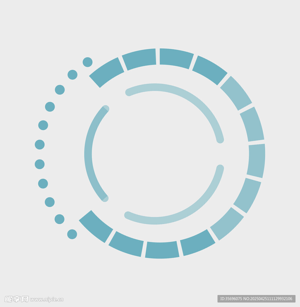 蓝色环形图案设计元素