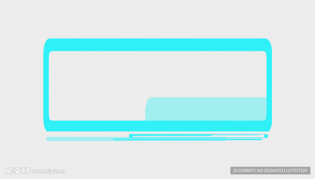 蓝色简约边框矩形图形