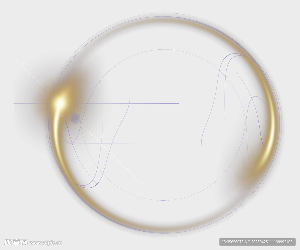 金色简约弧形装饰元素