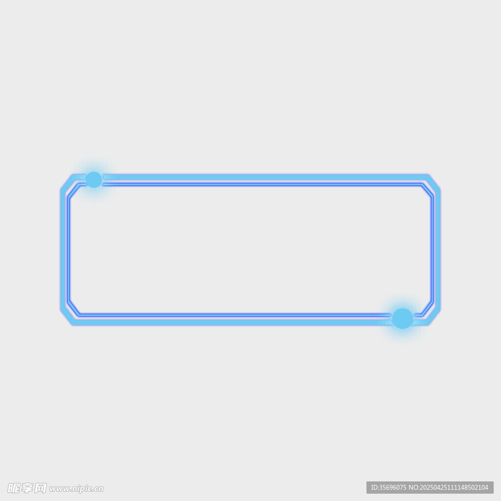 蓝色边框矩形框元素