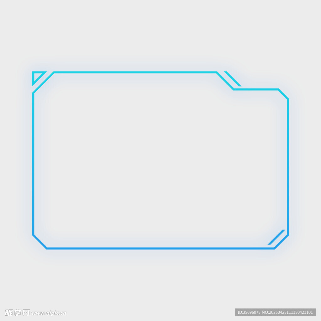 蓝色科技感边框图形
