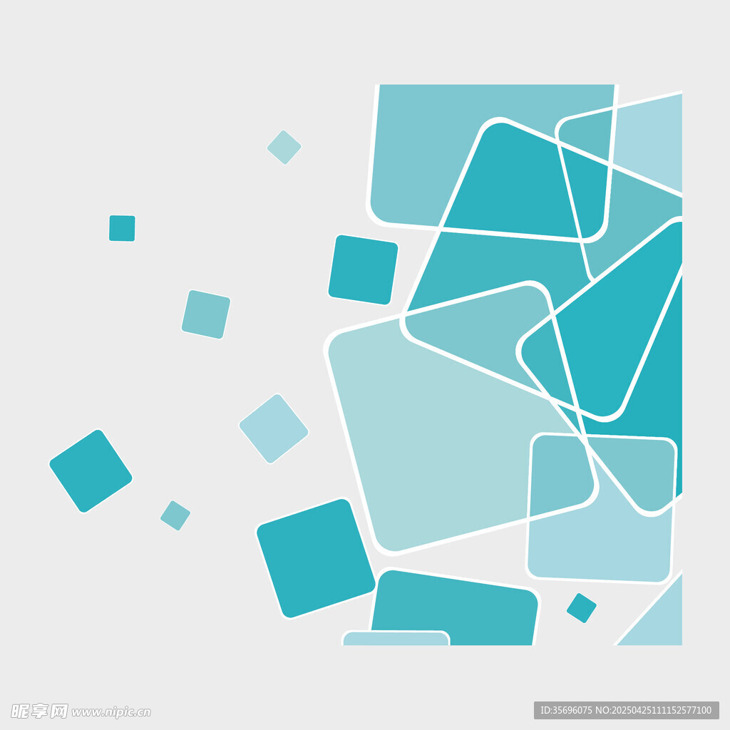 蓝绿色几何图形抽象背景图