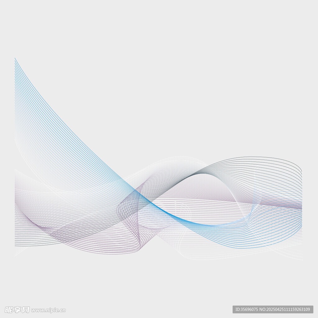 飘逸渐变曲线抽象背景图