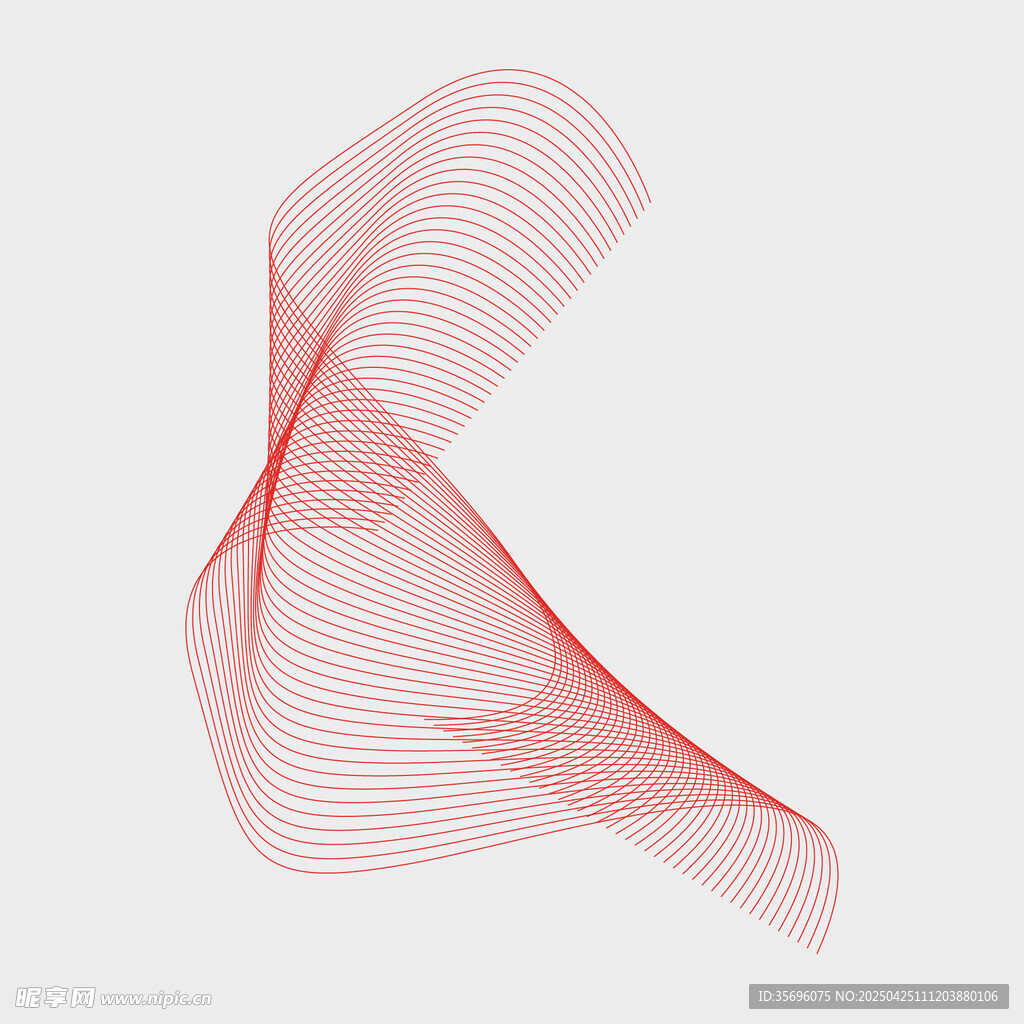 红色线条抽象艺术图形