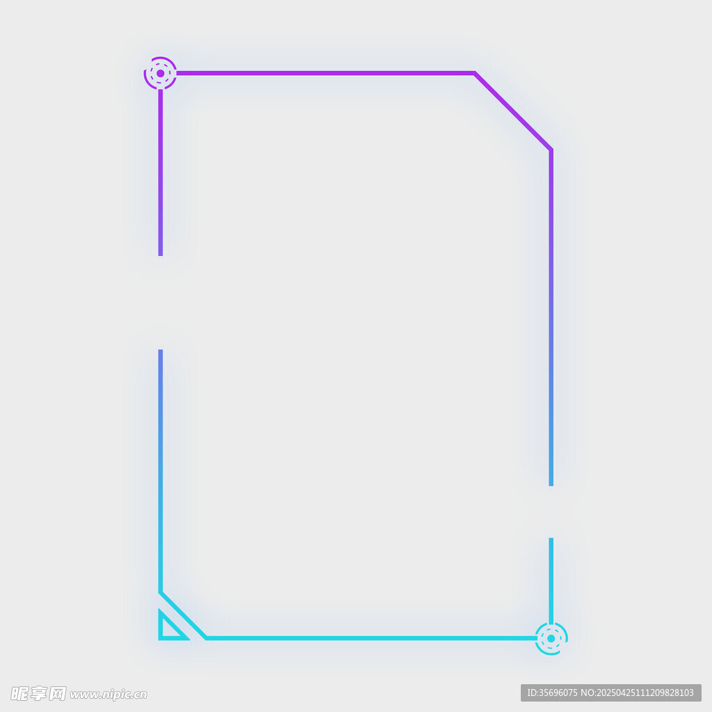 彩色渐变线条边框图形
