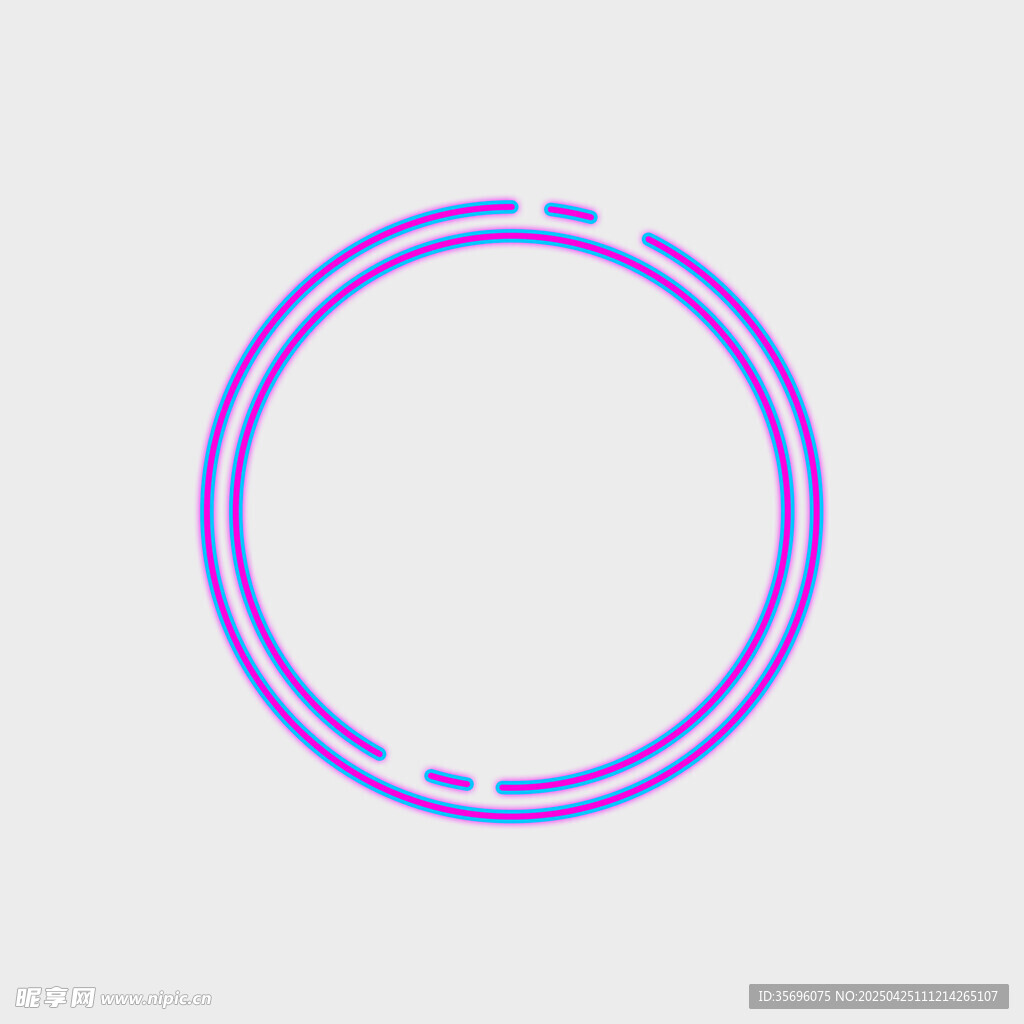 紫色虚线圆环图形设计