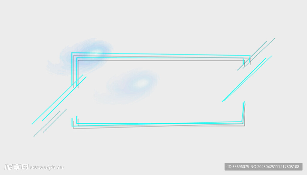 简约蓝绿色边框装饰元素