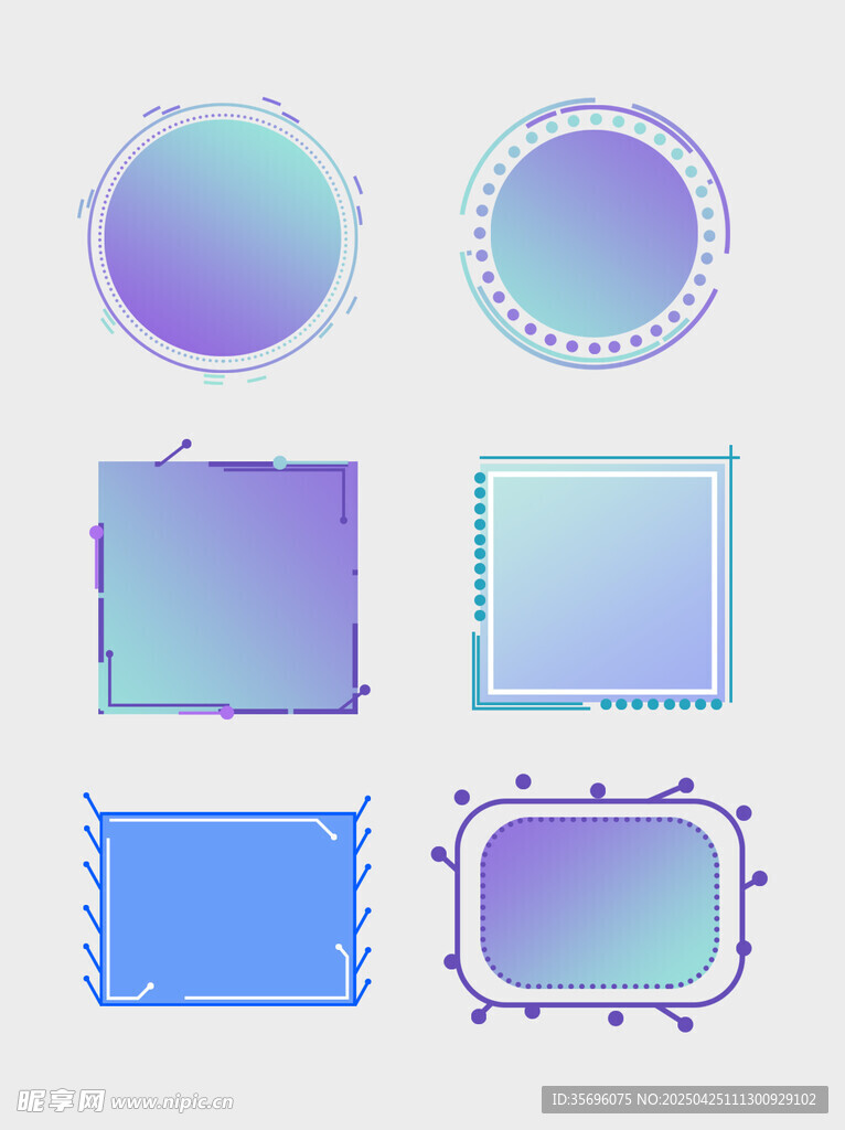 渐变边框图形设计素材