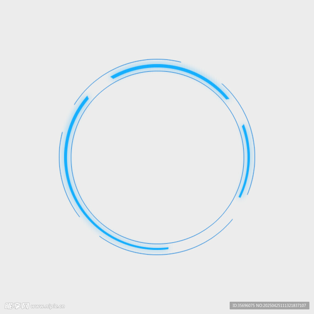 蓝色线条环形科技元素