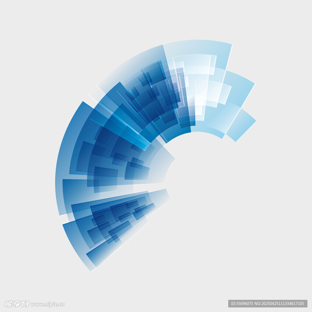 蓝色扇形抽象科技背景图