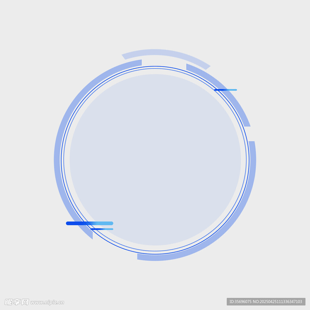 简约蓝色圆形科技边框元素