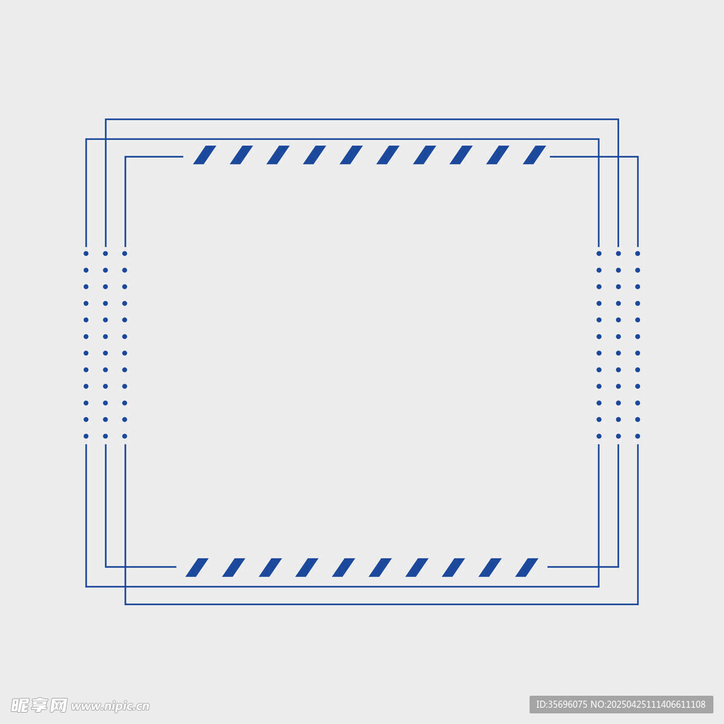 简约蓝色线条边框图案