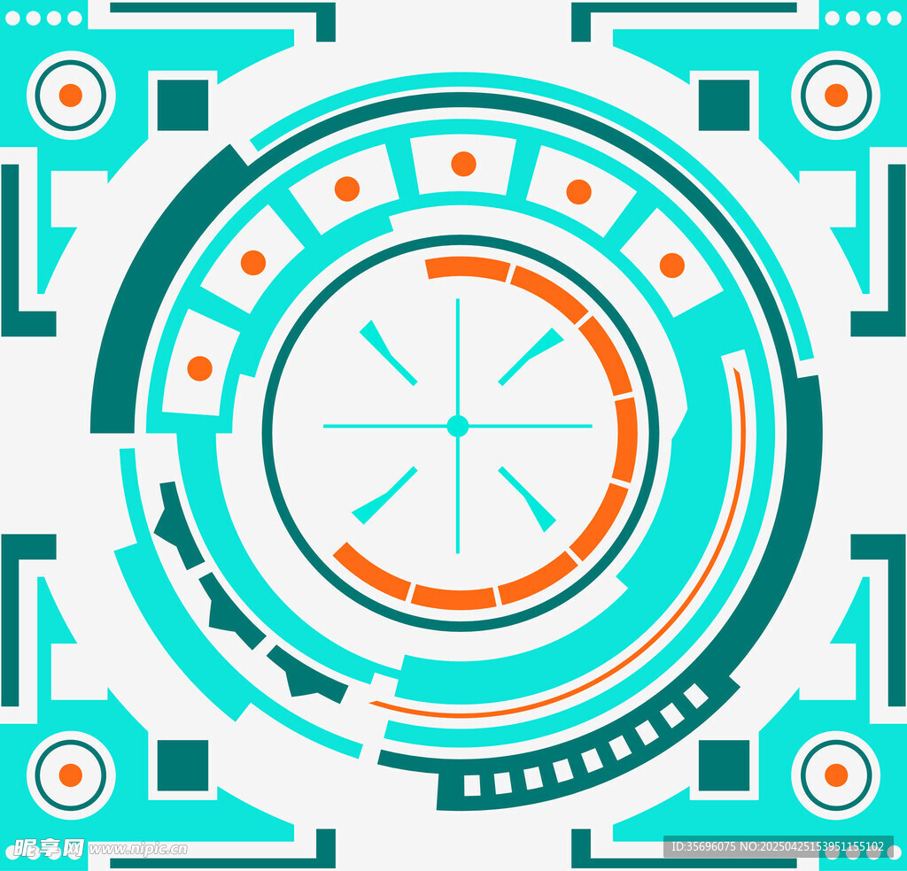 科技风圆形界面元素图案