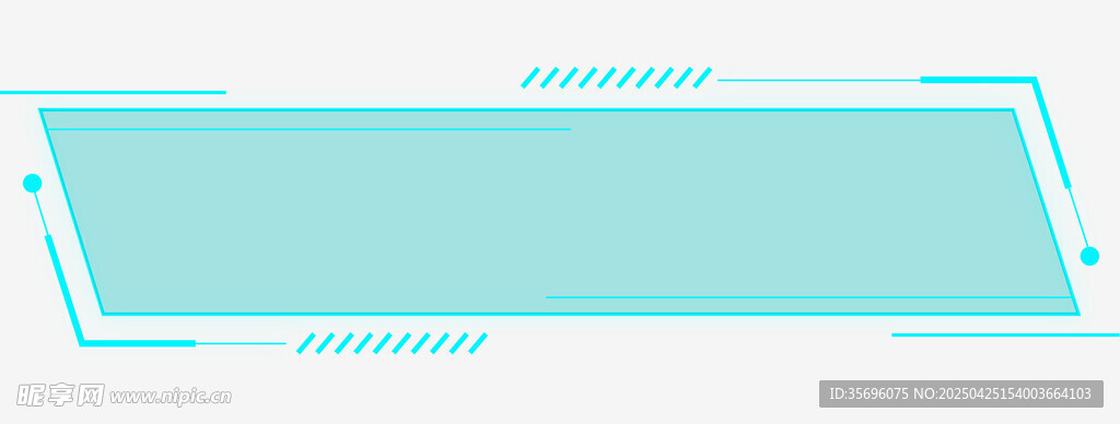 浅蓝色边框科技风矩形框