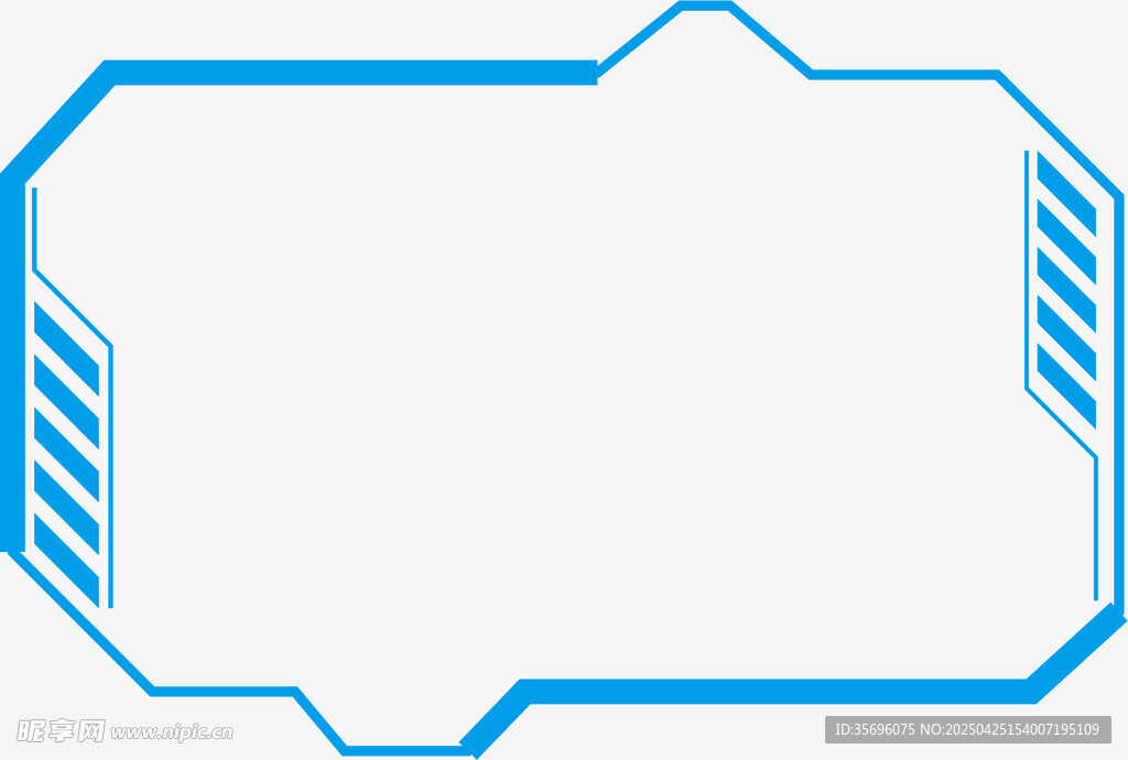 蓝色科技风边框设计元素