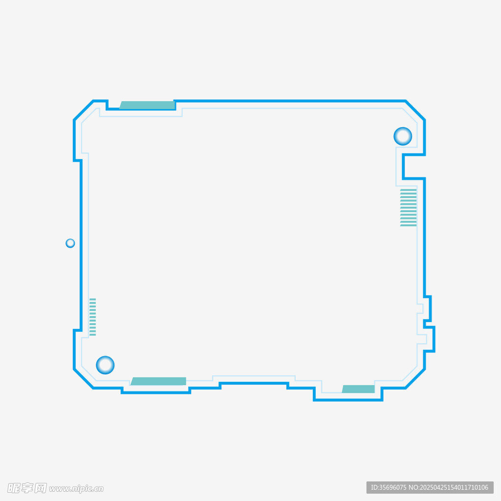 蓝色方形轮廓图案设计