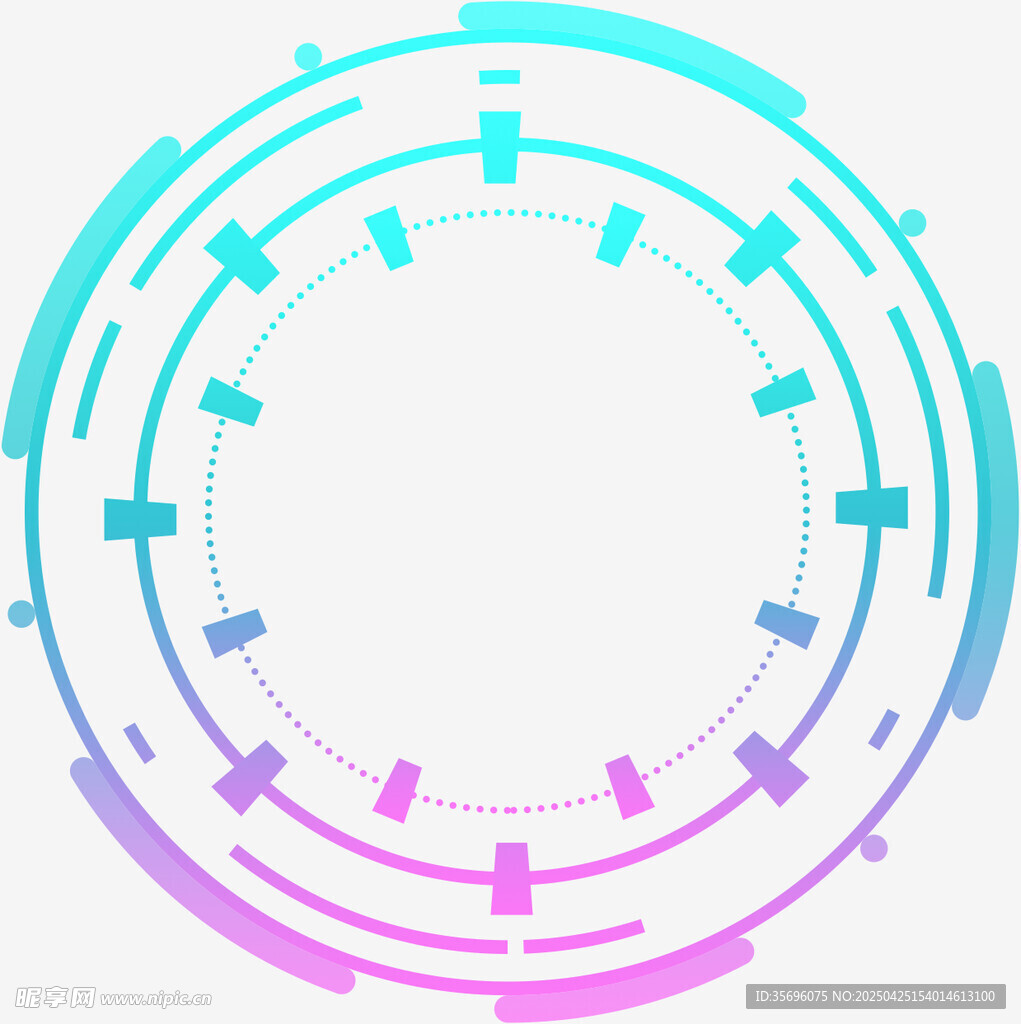 渐变环形科技感装饰图案