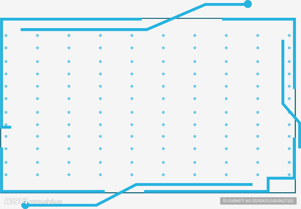 蓝色简约边框设计模板