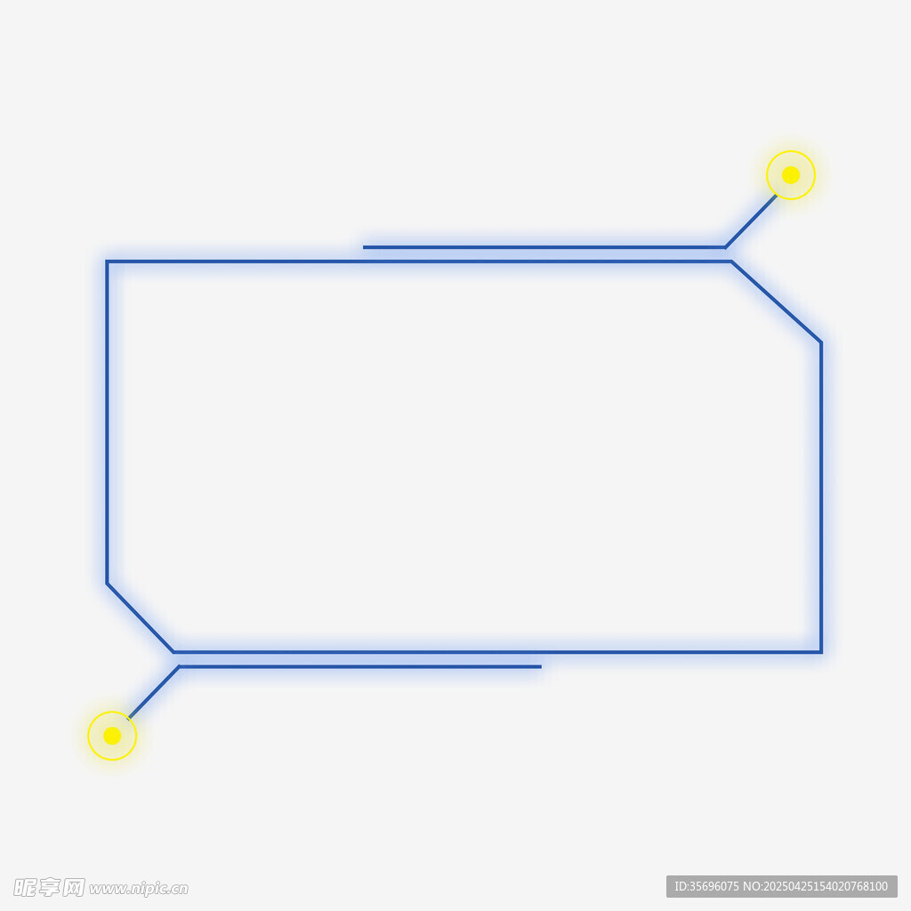 蓝色边框图形设计元素