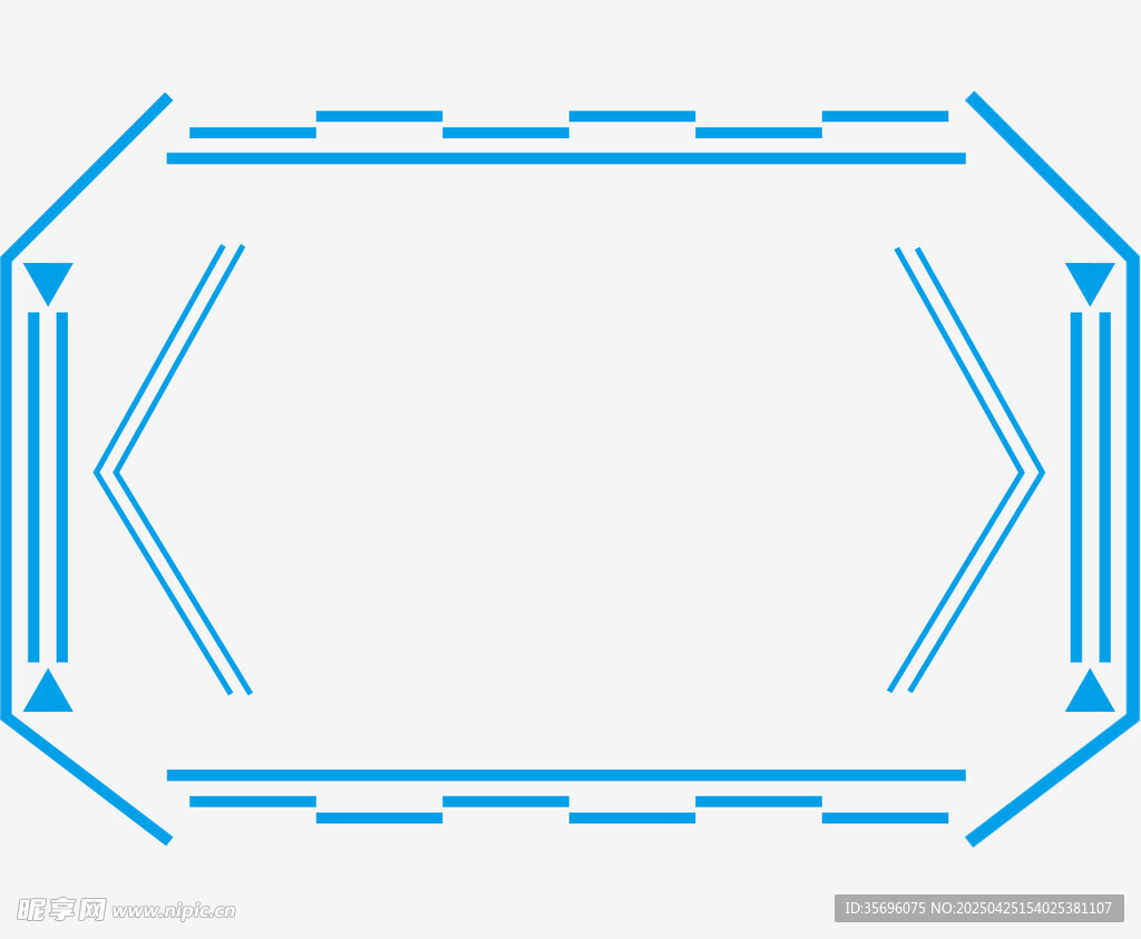 蓝色几何线条边框图案