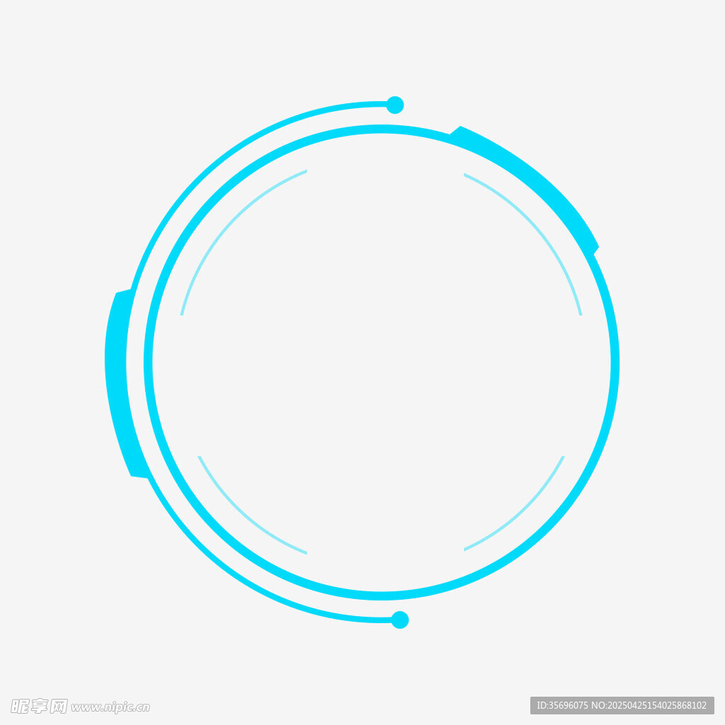 蓝色动感环形科技元素