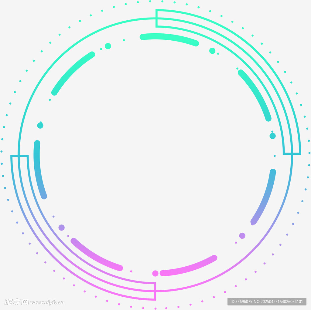 炫彩渐变环形科技元素