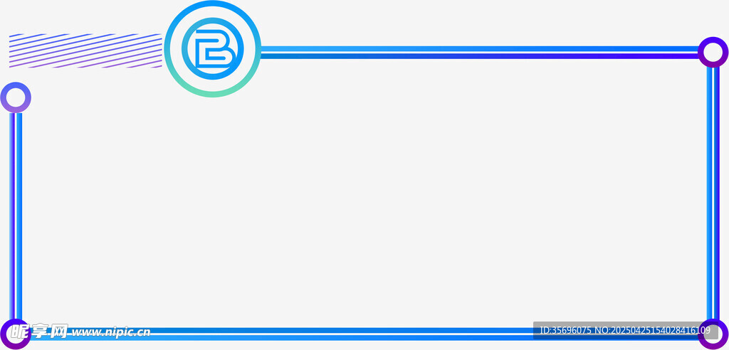 蓝色边框简约空白背景图