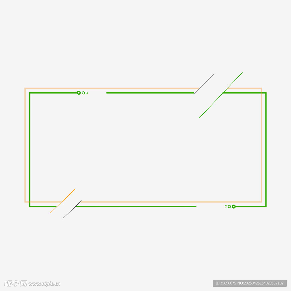 简约绿色边框装饰图案