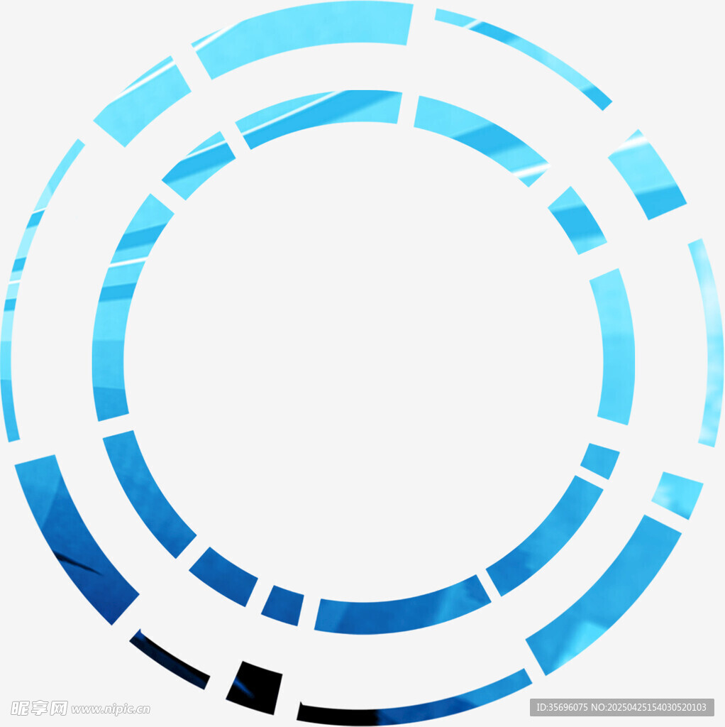 蓝色环形科技感图案元素