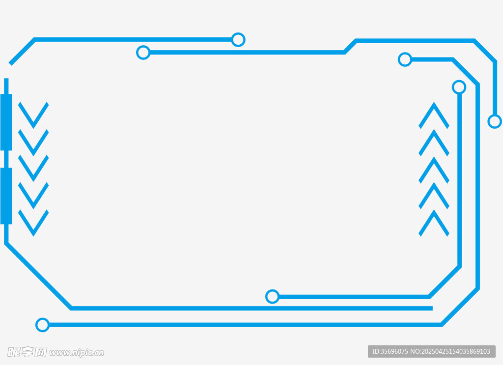 蓝色几何线条边框图案