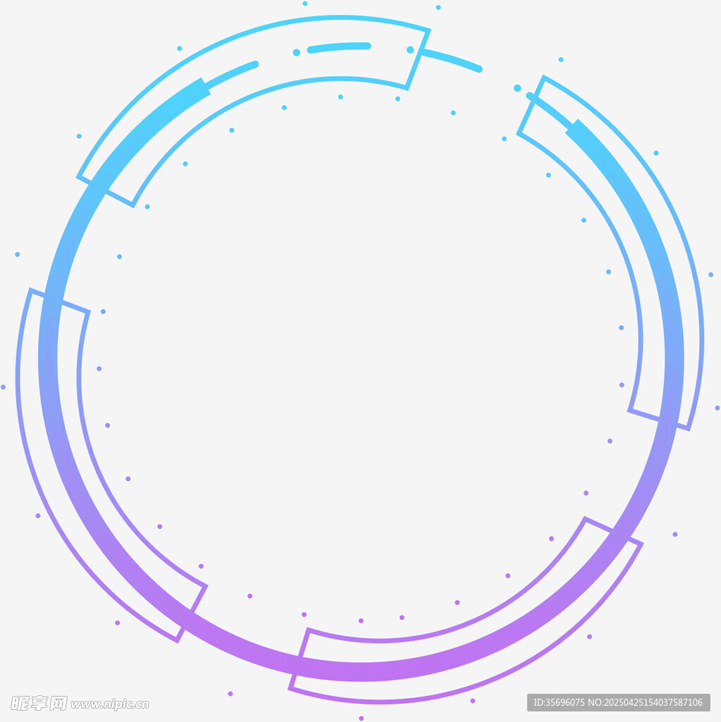科技感渐变环形边框元素