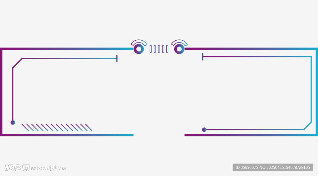 彩色线条边框设计元素