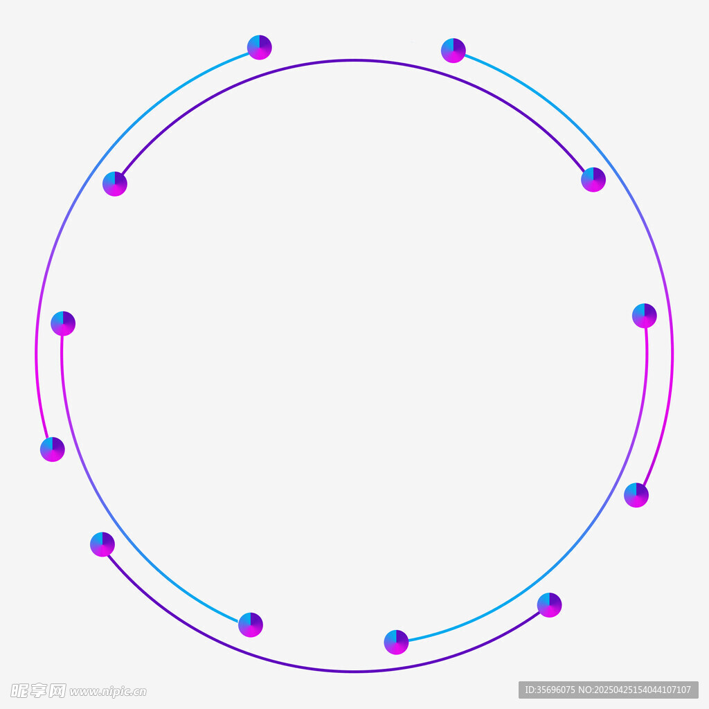 彩色圆点环绕圆形图案